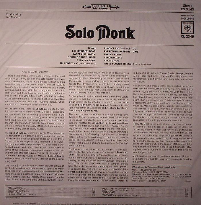 Thelonious Monk - Solo Monk